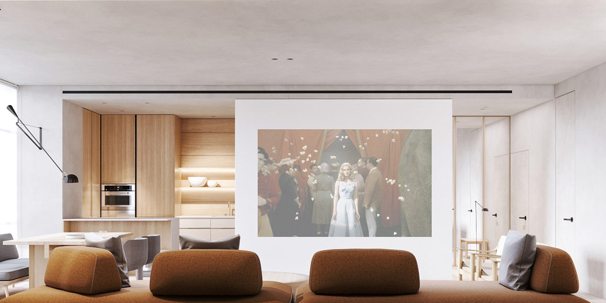Interiores de madera blanca y clara de menos de 120 metros cuadrados (con planos de planta)