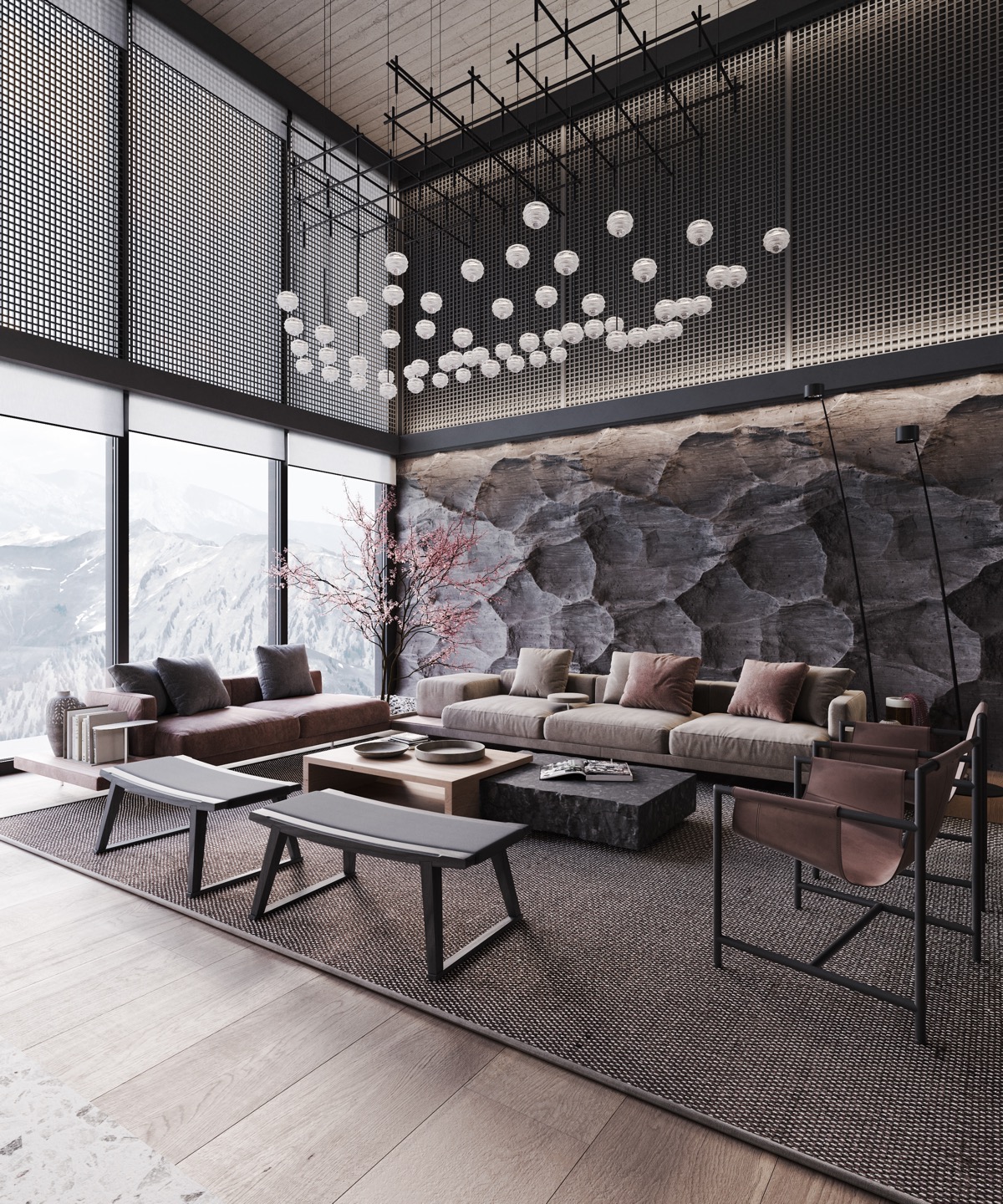 Una casa de montaña noruega en la cima de la decoración creativa