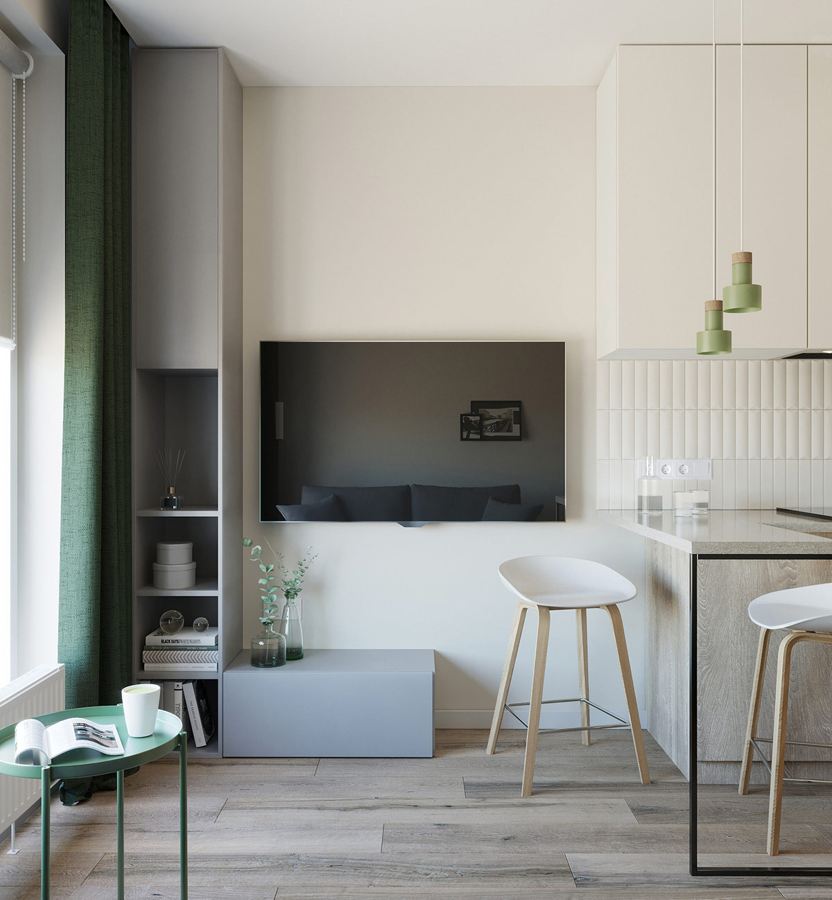 Interiores de casas limpios, nítidos y compactos de menos de 40 m2 (con planos de planta)